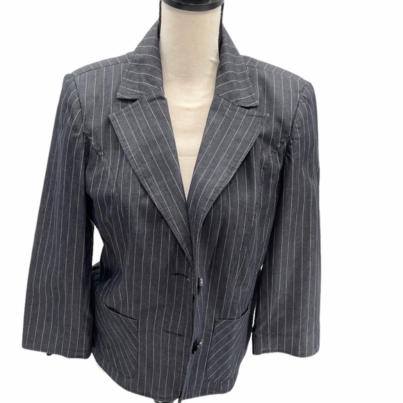 Will Smith Pinstripe Two Piece Suit Gray Size 10 - Picture 3 of 16